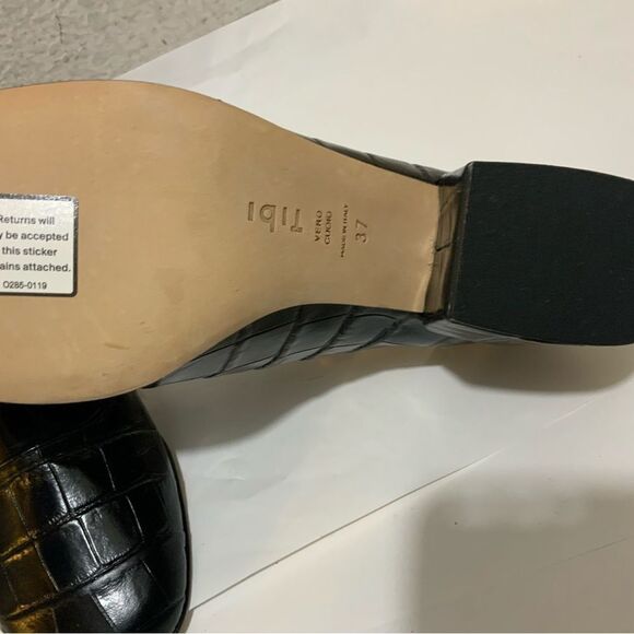 New Tibi Marlow  Women's 7 EU 37 Black Croc Embossed Leather Italy - Picture 7 of 9